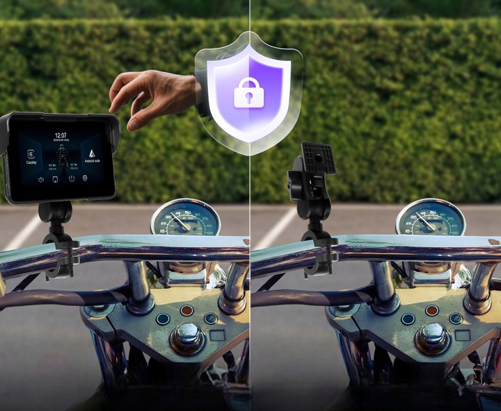 TABLET STACJA MOTOCYKLOWA MULTIMEDIALNA NAWIGACJA CARPLAY ANDROID AUTO