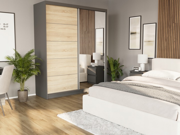 Szafa przesuwna Luna I 183 cm z lustrem