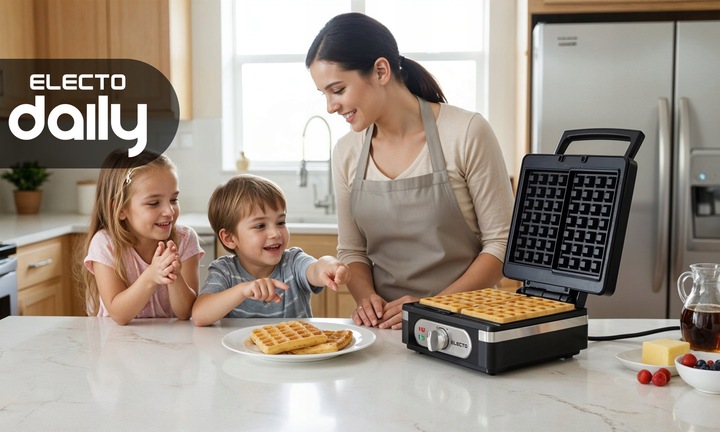 GOFROWNICA ELECTO 2200W Z REGULACJĄ TEMPERATURY 2 DUŻE CHRUPIĄCE GOFRY