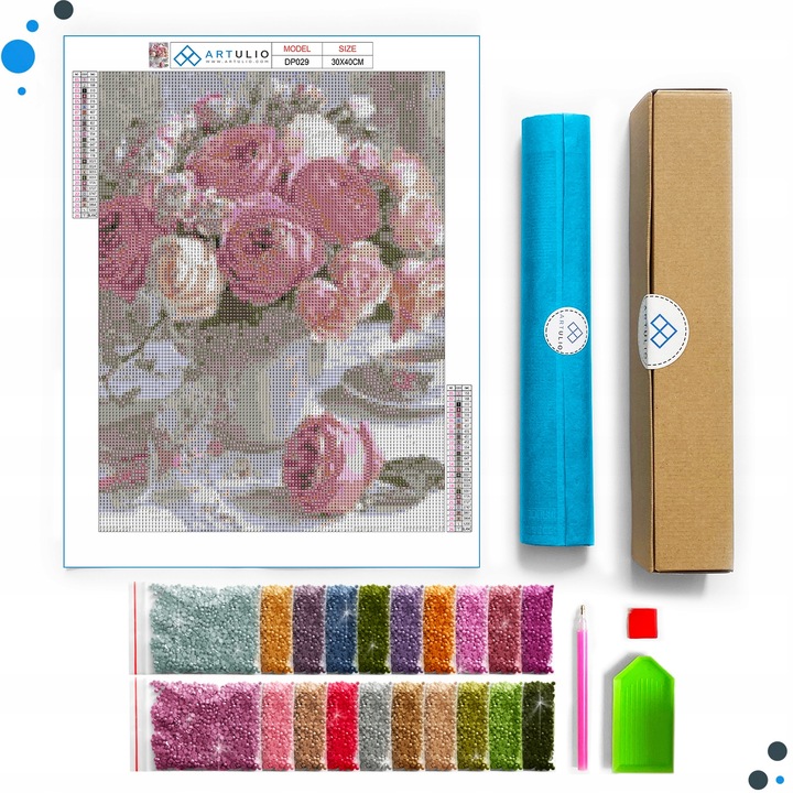 HAFT DIAMENTOWY DIAMOND PAINTING MOZAIKA DIAMENTOWA ZESTAW 5D + AKCESORIA