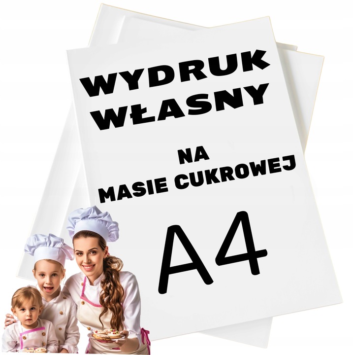 WYDRUK CUKROWY MASA CUKROWA Z TWOIM ZDJĘCIEM GRAFIKĄ A4 NA TORT + TEKST