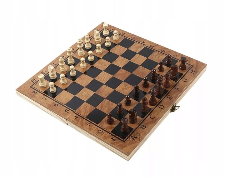 SZACHY DREWNIANE WARCABY DUŻE DLA DZIECI TRYKTRAK GRY LOGICZNE PLANSZ0WE