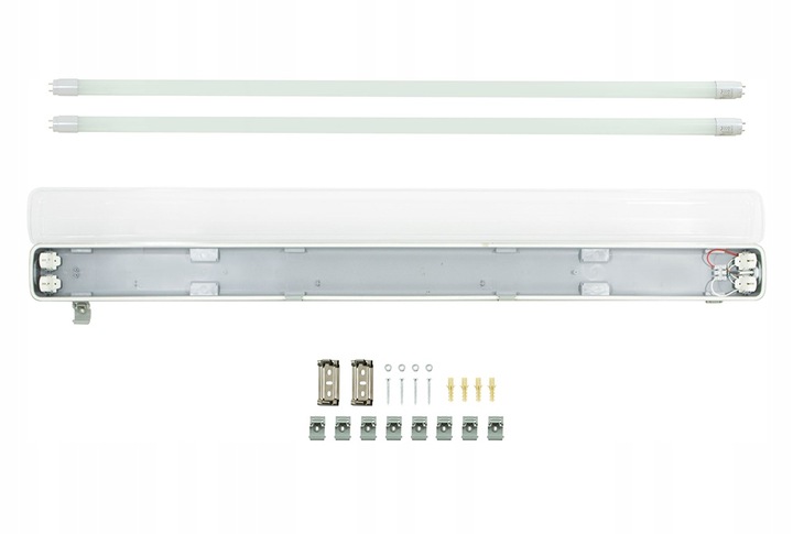 Oprawa hermetyczna T8 120cm + 2x Świetlówki LED 18W 120cm Biała