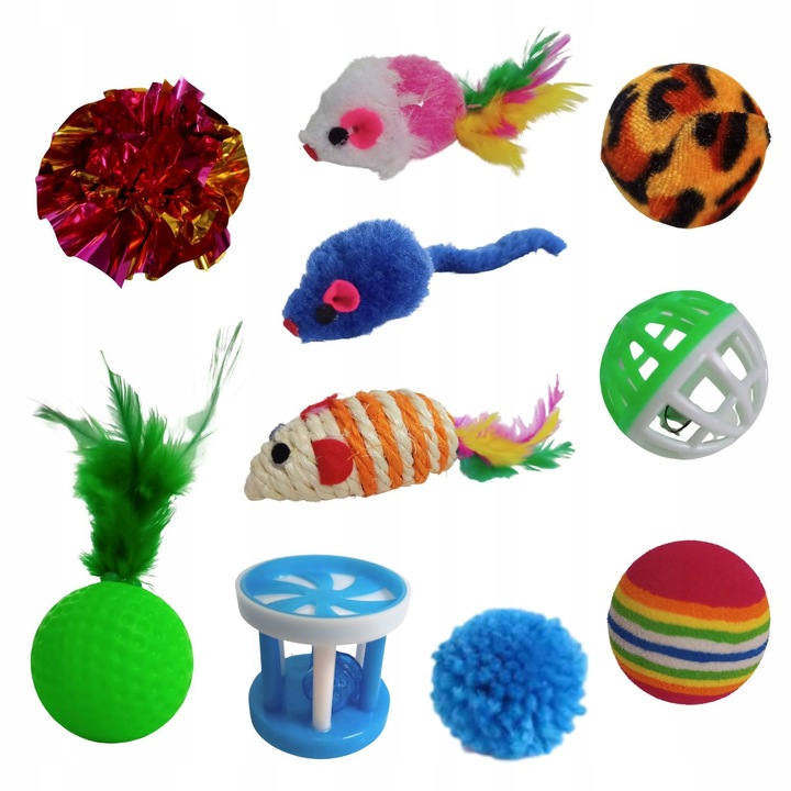 DUŻY ZESTAW ZABAWEK ZABAWKI DLA KOTA KOTÓW TUNEL WĘDKA PIŁKI MYSZ LEGOWISKO