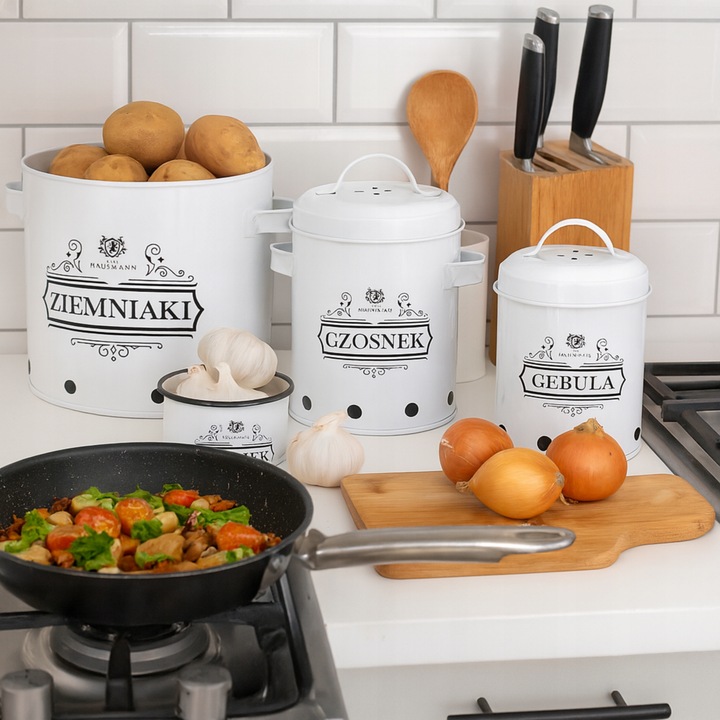 POJEMNIKI NA ŻYWNOŚĆ CZOSNEK CEBULA ZIEMNIAKI ZESTAW POJEMNIKÓW