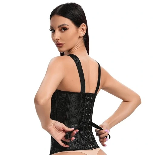 Elegancki gorset wyszczuplający modelujący gotycki zamek stringi 59k