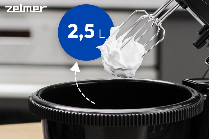 MIKSER RĘCZNY ZELMER LEKKI ROBOT KUCHENNY Z MISĄ 2,5L 4 KOŃCÓWKI TURBO