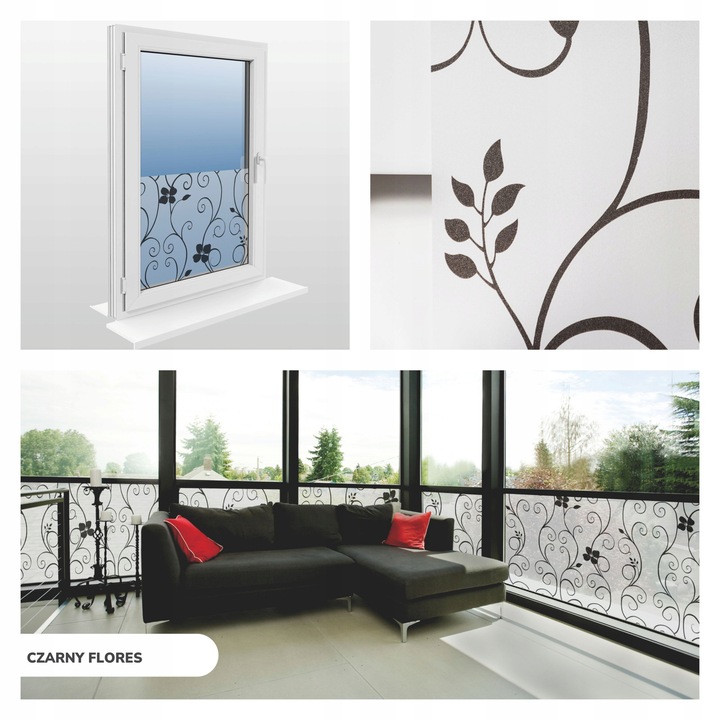 FOLIA OKIENNA STATYCZNA 60x100 MLECZNA KWIATY PASY WZORY OKLEINA