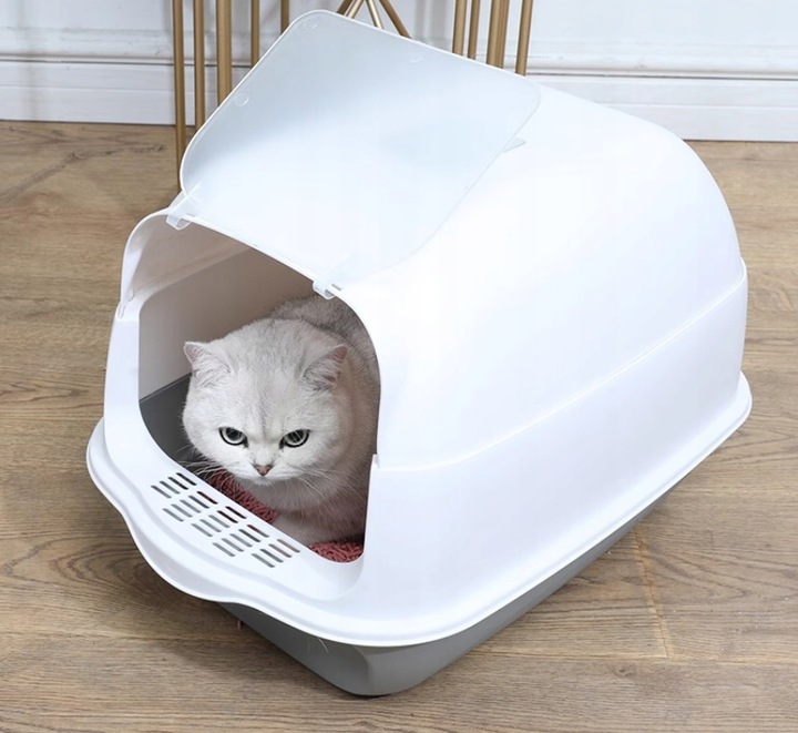 Kuweta dla kota z pochłaniaczem zamykana z łopatką Zestaw otwarta