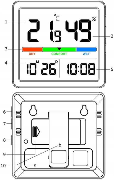 STACJA POGODOWA MANTA BEZPRZEWODOWA TERMOMETR HIGROMETR ZEGAR DATA