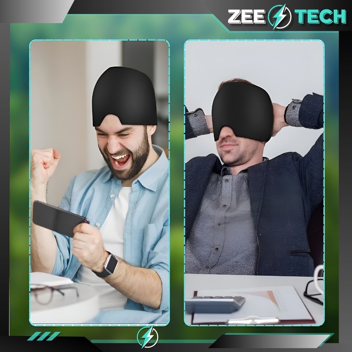 CZAPKA ŁAGODZĄCA NA BÓL GŁOWY MIGRENĘ MASKA CHŁODZĄCA KOMPRES ŻELOWY OKŁAD