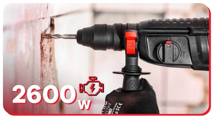 MŁOTOWIERTARKA MŁOT UDAROWY WIERTARKA UDAROWA SDS+ 2600W 4J WALIZKA