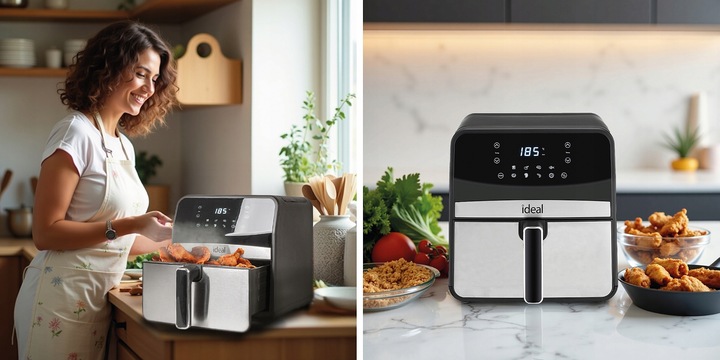 FRYTKOWNICA BEZTŁUSZCZOWA IDEAL AIR FRYER FRYTOWNICA 1800W DUŻA MISA