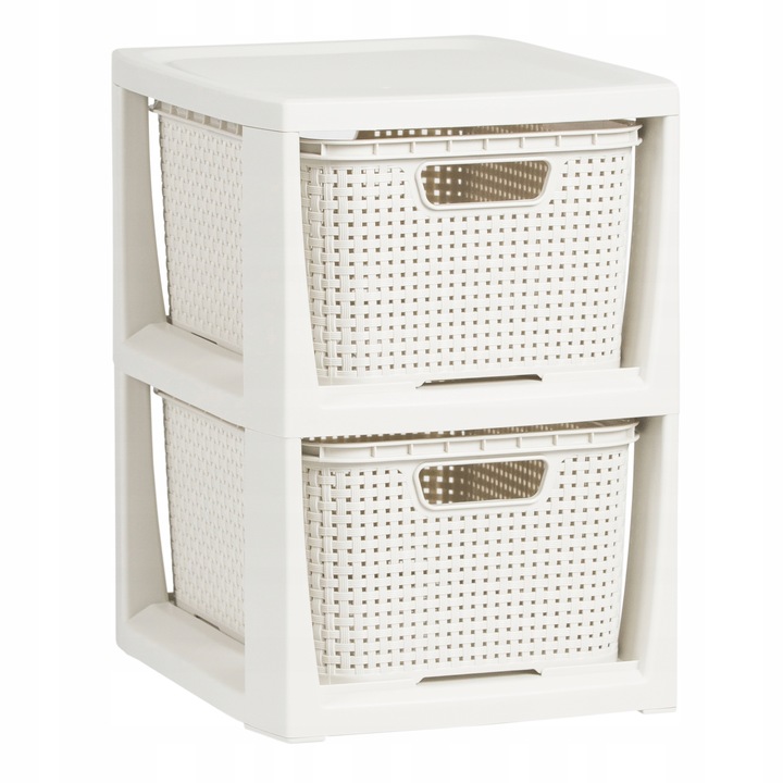 REGAŁ KOMODA STOJAK Z 2 KOSZAMI RATTAN BRANQ 1727A