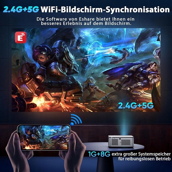 Projektor Rzutnik LED Android Smart TV Full HD 1080p 5G WiFi XIWBSY T07 (N)