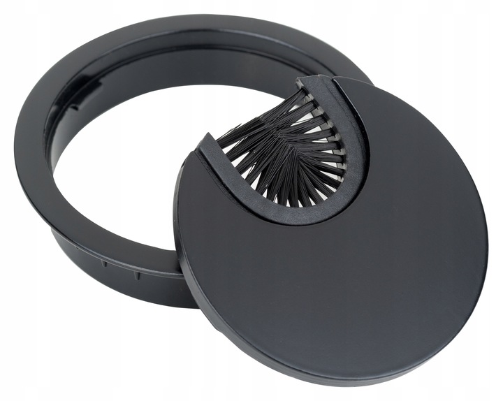 PRZEPUST KABLOWY METALOWY CZARNY OKRĄGŁY FI 60 MM PRZELOTKA BIURKA NA