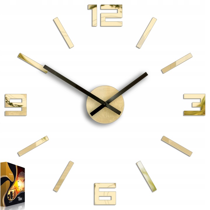 Zegar ścienny ARABIC ZŁOTE LUSTRO 50cm JAKOŚĆ -DIY