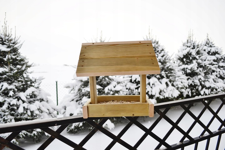 ECO Karmnik Dla Ptaków XXL+ DREWNIANY Solidny DIY Łatwy Montaż BUDKA