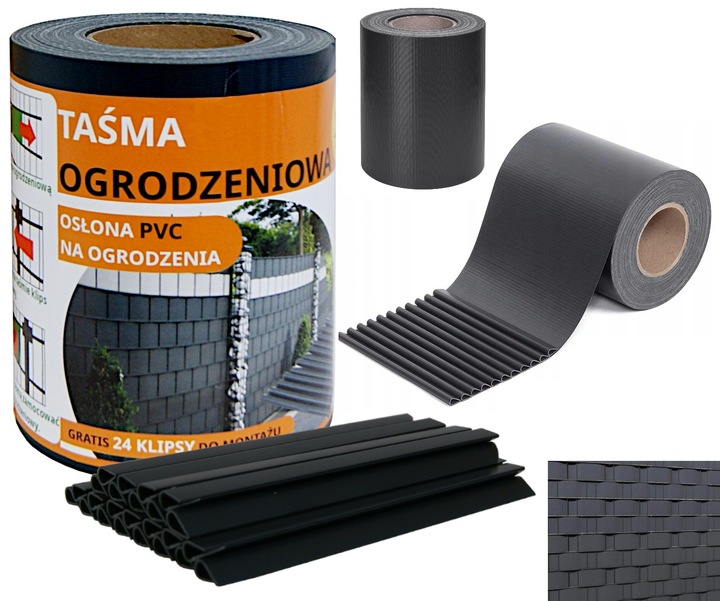 TAŚMA OGRODZENIOWA OSŁONA NA OGRODZENIE PŁOT +UV 24KLIPSY 19cmx35m