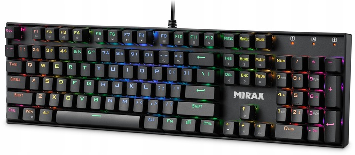 Klawiatura Mechaniczna Gamingowa Podświetlana RGB Pełnowymiarowa MIRAX GK-3