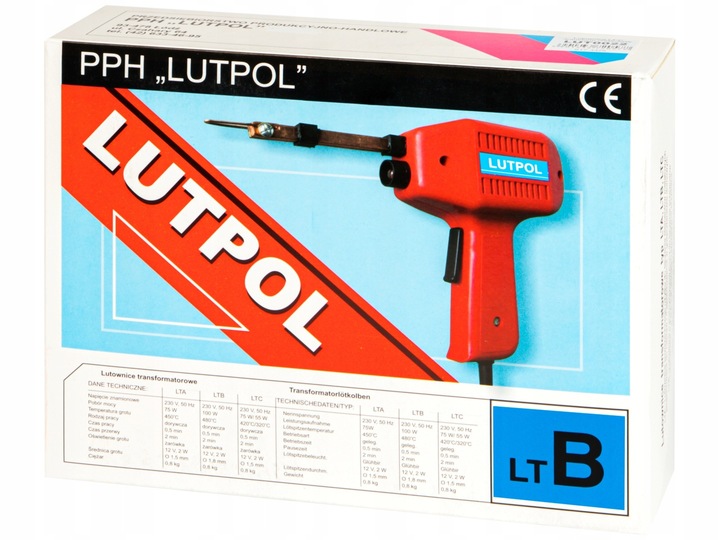 LUTOWNICA TRANSFORMATOROWA LUTPOL LT-B 100W 480C PISTOLET GROTY MOCNA