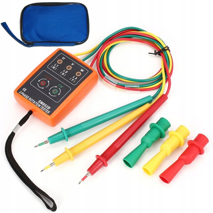 Miernik tester kolejności faz rotacji fazomierz 3-Fazowy AC SM852B 60V~600V