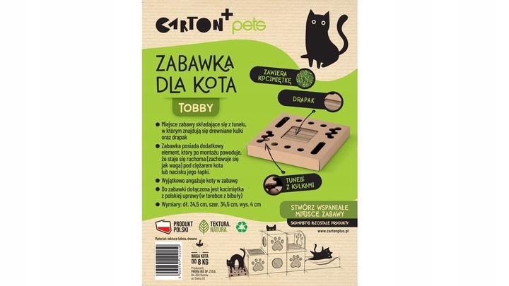Zabawka Tobby z kocimiętką dla kota Carton+pets