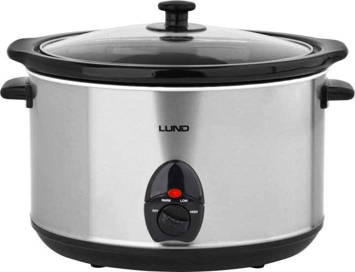 LUND WOLNOWAR GARNEK CERAMICZNY SLOW COOKER INOX LCD 320W 5,6L 3TRYBY