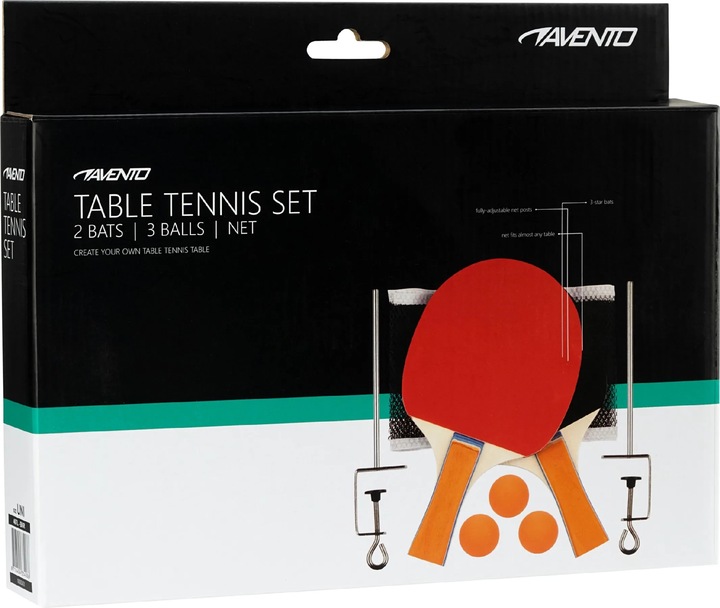 Zestaw rakietki siatka do tenisa stołowego ping ponga paletki AVENTO