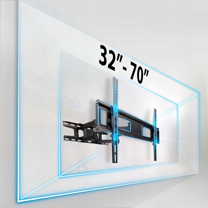 UCHWYT DO TELEWIZORA UNIWERSALNY ŚCIENNY NA TV wieszak obrotowy 32-70