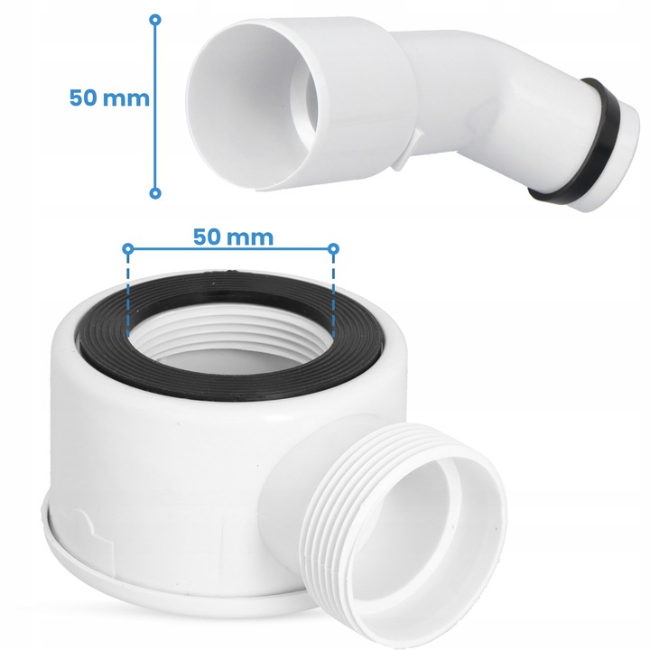 Syfon Brodzika 50 mm CZYSZCZONY GÓRY Odpływ Prysznica Wanny Niski