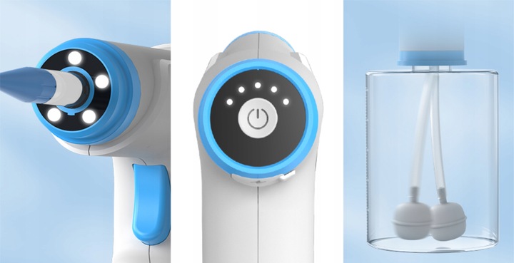 IRYGATOR DO CZYSZCZENIA USZU WOSKOWINY PŁUKANIE LED BEZPRZEWODOWY ZESTAW