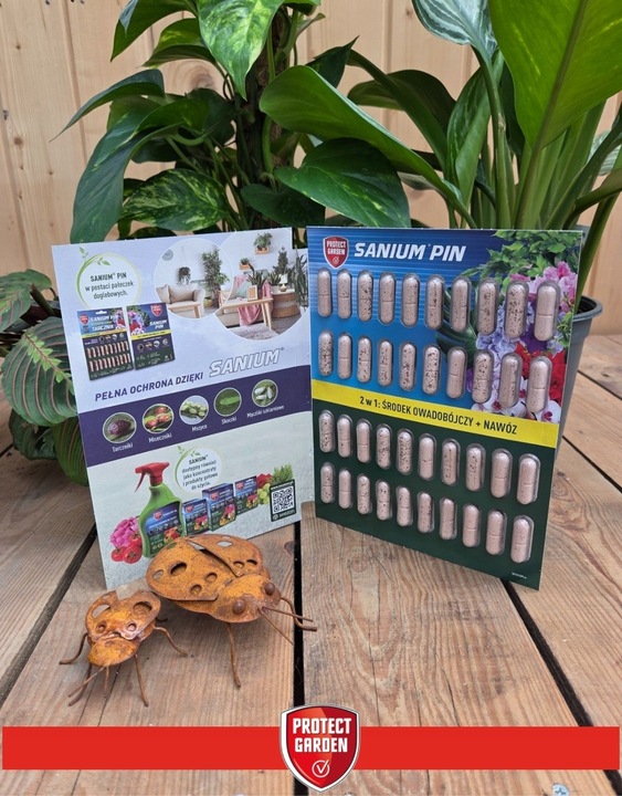 SANIUM PIN 2w1 Pałeczki Owadobójcze + Nawozowe na Ziemiórki Tarczniki