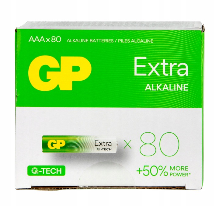 80 x bateria alkaliczna GP EXTRA R3 AAA 1,5V BOX do zabawek