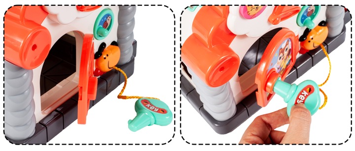 MULTIDOMEK DOMEK INTERAKTYWNY SORTER KLOCKI PIANINKO ZWIERZĄTKA DLA DZIECI