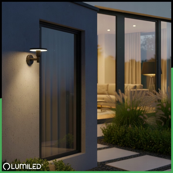 Lampa Ogrodowa LED Zewnętrzna Kinkiet Elewacyjny Ścienny 12W 3 BARWY