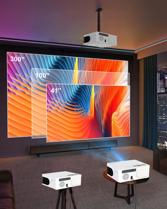 Projektor mini Rzutnik LED WiFi Android TV FULL HD 4K Autofocus do Telefonu