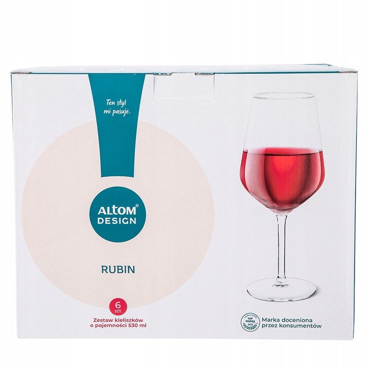 Eleganckie Kieliszki do wina czerwonego Altom Design Rubin 530 ml 6