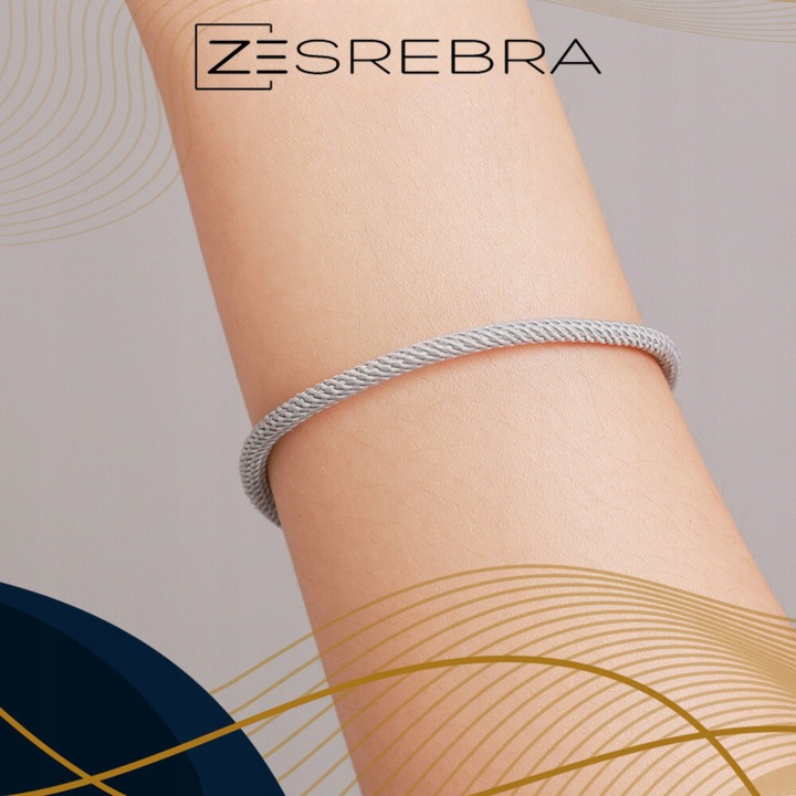 Bransoletka modułowa srebro 925 do CHARMS koralików zawieszek szara srebrna