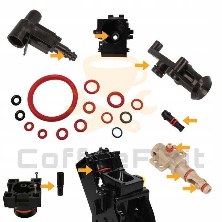 Kompletny zestaw uszczelek do Saeco Philips LatteGo + smar i akcesoria