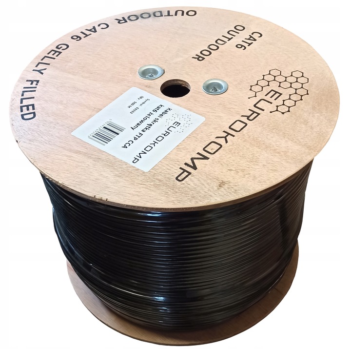 KABEL PRZEWÓD SKRĘTKA FTP ZEWNĘTRZNY ŻELOWANY RJ45 kat6 100m E6173 EUROKOMP