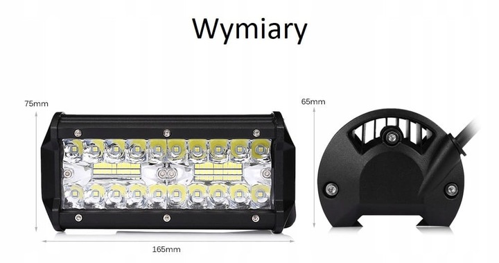 Zestaw 2 x halogen Lampa robocza oświetlenie LED 120W 12-24V
