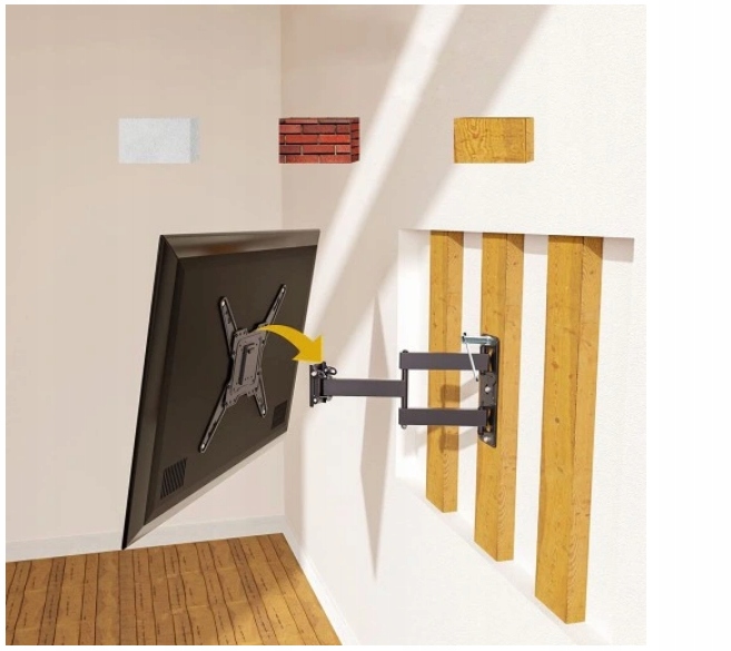 DUŻY MOCNY UCHWYT TELEWIZORA WIESZAK obrotowy DO UNIWERSALNY