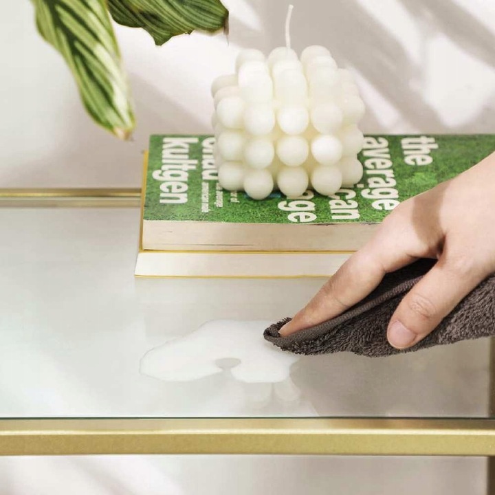 Regał z półkami 4 POZIOMY GLAMOUR 40 x 30 X 95 cm szafka szklana ZŁOTY