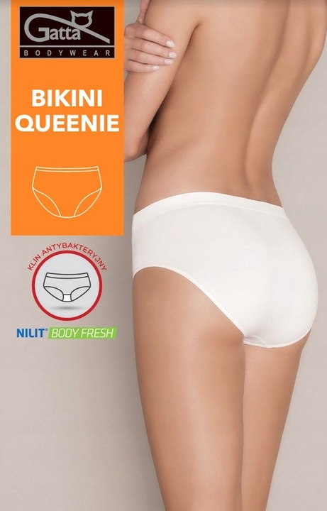 3xFIGI GATTA BIKINI QUEENIE BIAŁE CZARNE NATURAL S
