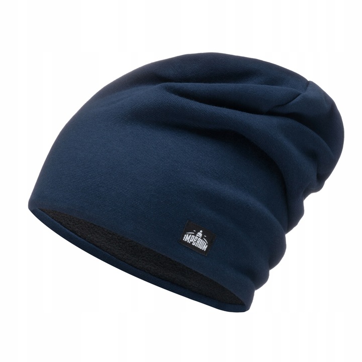 Czapka zimowa męska na polarze Granatowa