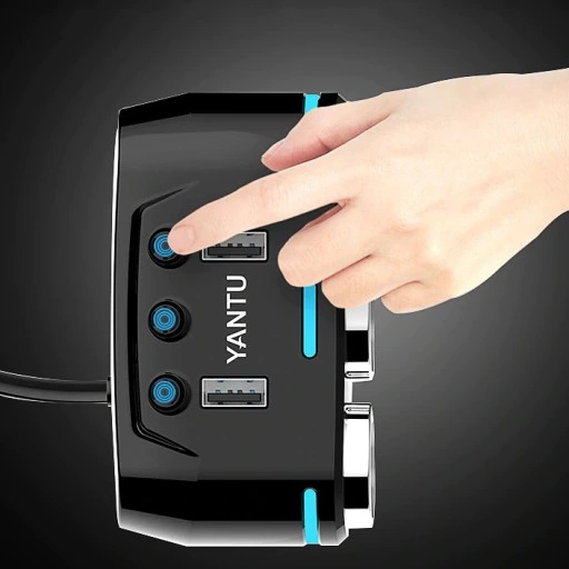 ROZDZIELACZ GNIAZDA ZAPALNICZKI 12V/24V ŁADOWARKA 3.1A + WOLTOMIERZ