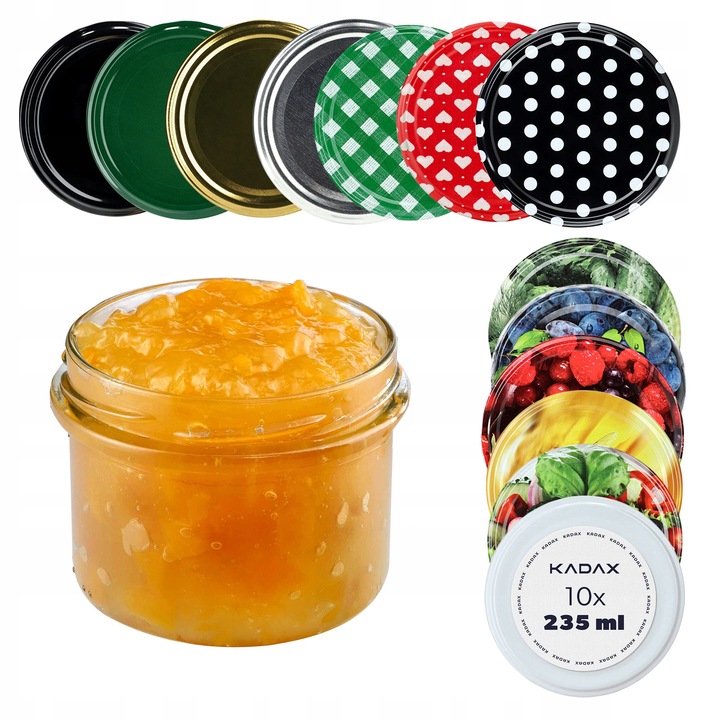 SŁOIK 235 ml SŁOIKI NA MIÓD PRZETWORY SZKLANY DO ŚWIEC ZAKRĘTKI 10 SZT