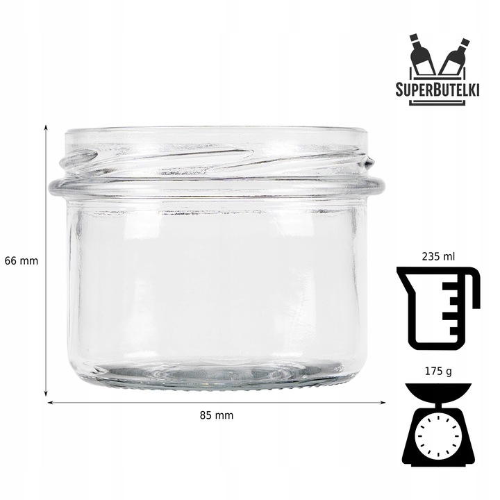 10x SŁOIKI SZKLANE 235 ml na PASZTET MIĘSO MIÓD PRZETWORY DŻEM +