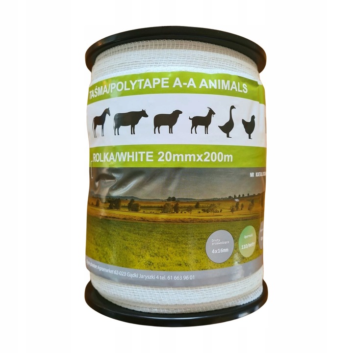 TAŚMA OGRODZENIOWA BASIC DLA KONI 200 MB / 20 MM BIAŁA PASTUCH